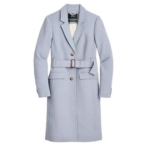 ✨J. Crew Light Blue Lady Day Trench Coat in Italian Wool✨ - Picture 4 of 6